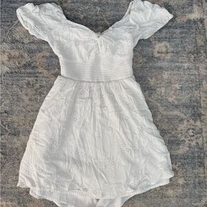 White Eyelet Off-Shoulder Dress